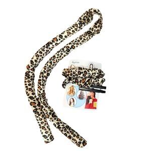 Animal Print Heatless Curler Scrunchies Hair Clip Set NEW